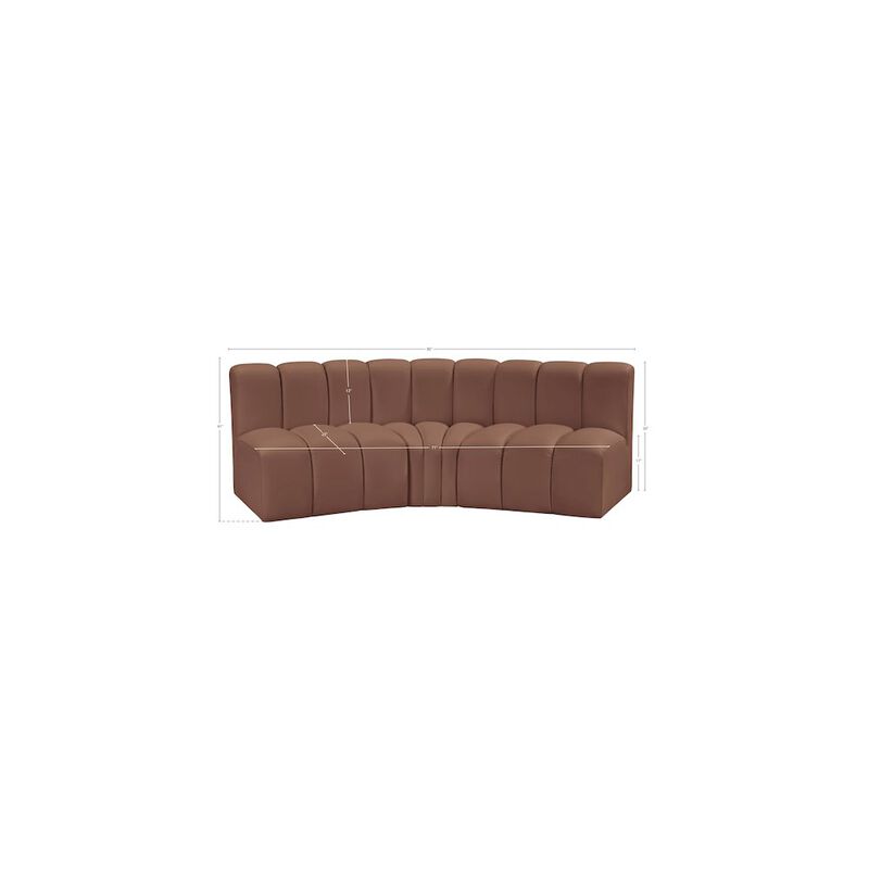 Meridian Furniture Arc Cognac Vegan Leather Modular Sofa
