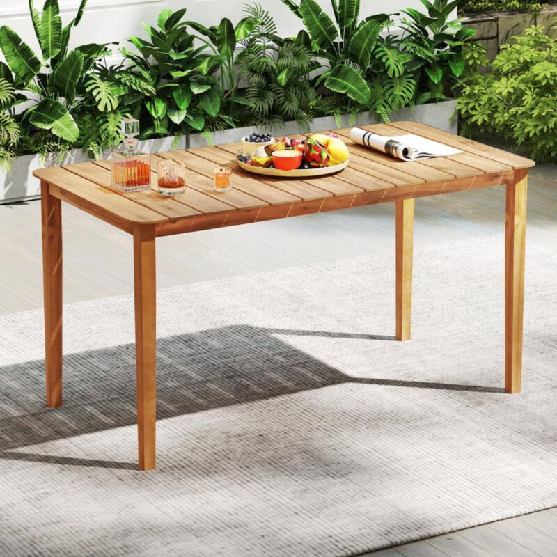 Hivvago Rectangular Outdoor Dining Table Acacia Wood for 4-6 People
