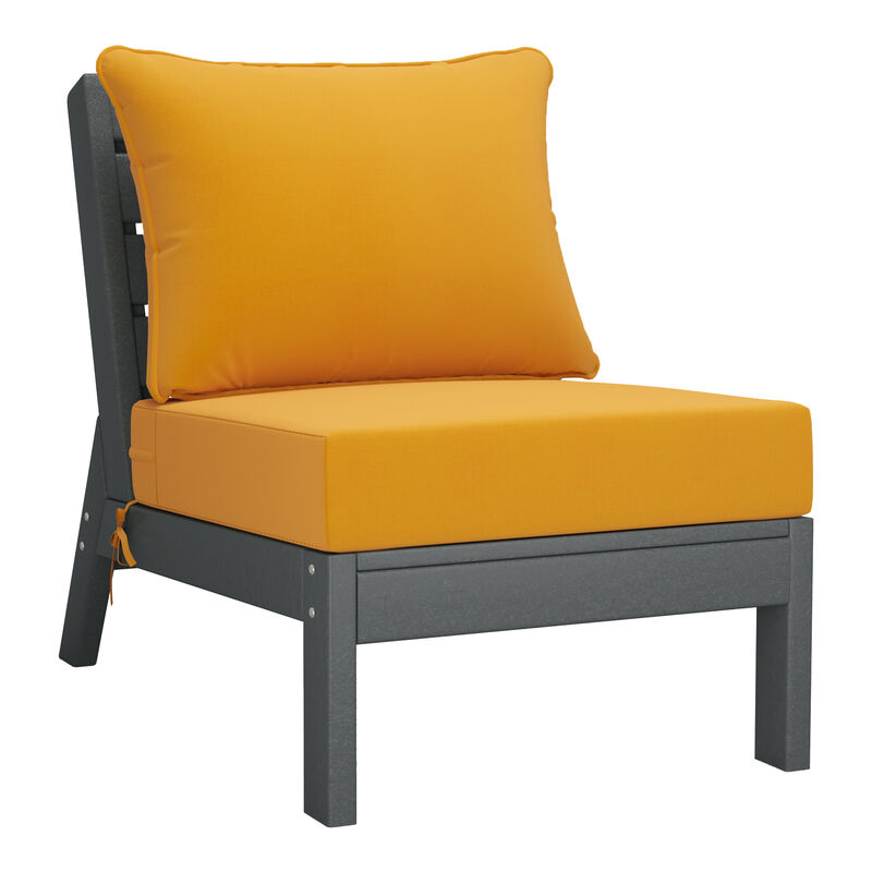 WestinTrends Outdoor Patio HDPE Sectional Sofa with Patio Cushions