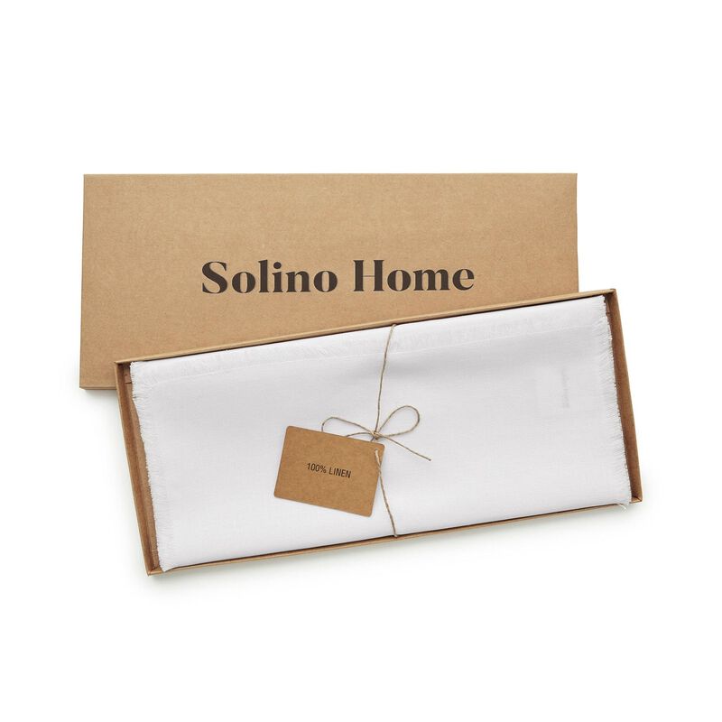 Solino Home 100% Pure Linen Table Runner - Fringe