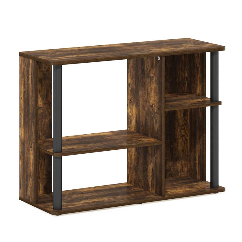 Furinno Furinno Classic TV Stand with Plastic Poles for TV up to 40-Inch, Amber Pine/Black