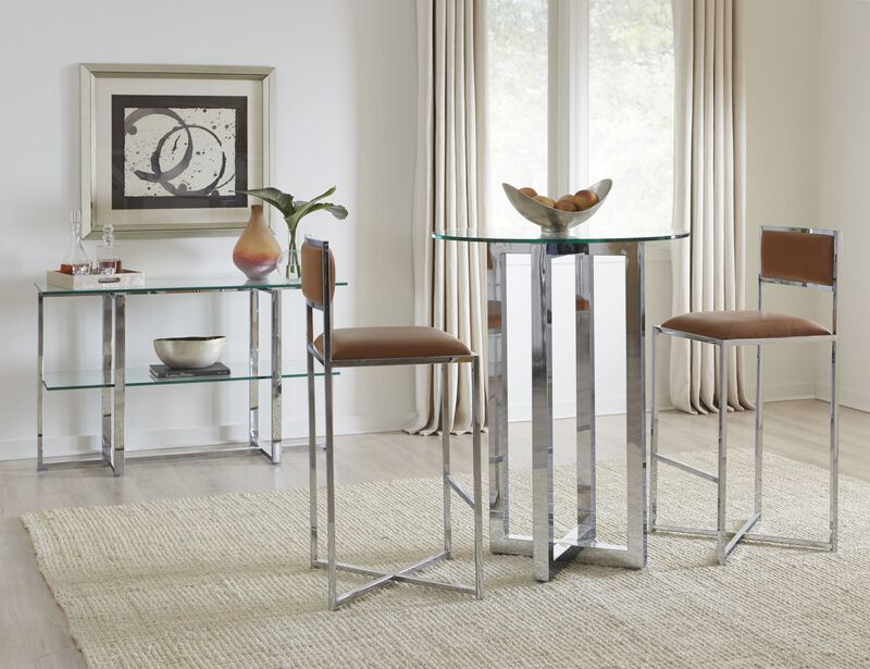 Amalfi 32 inch Round Glass Top Bar Table
