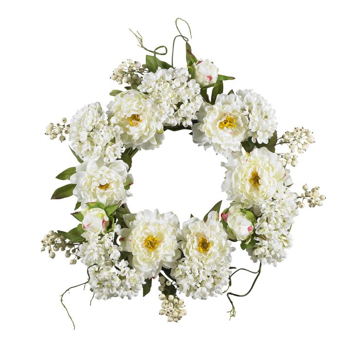 Hivvago 20" Peony Hydrangea Wreath