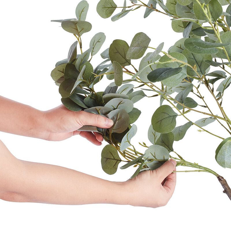 Faux Eucalyptus Tree with Tilt Protection, Low-Maintenance Plant for Decor-Green image number 6