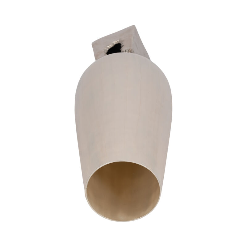 Glass 19"H Vase W/ Metal Base image number 4