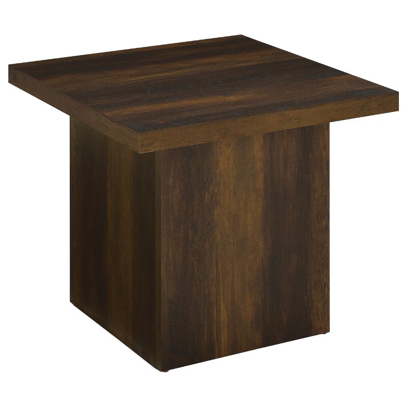 Darla Square Side-End Table, Block Style Base, Wood image number 0