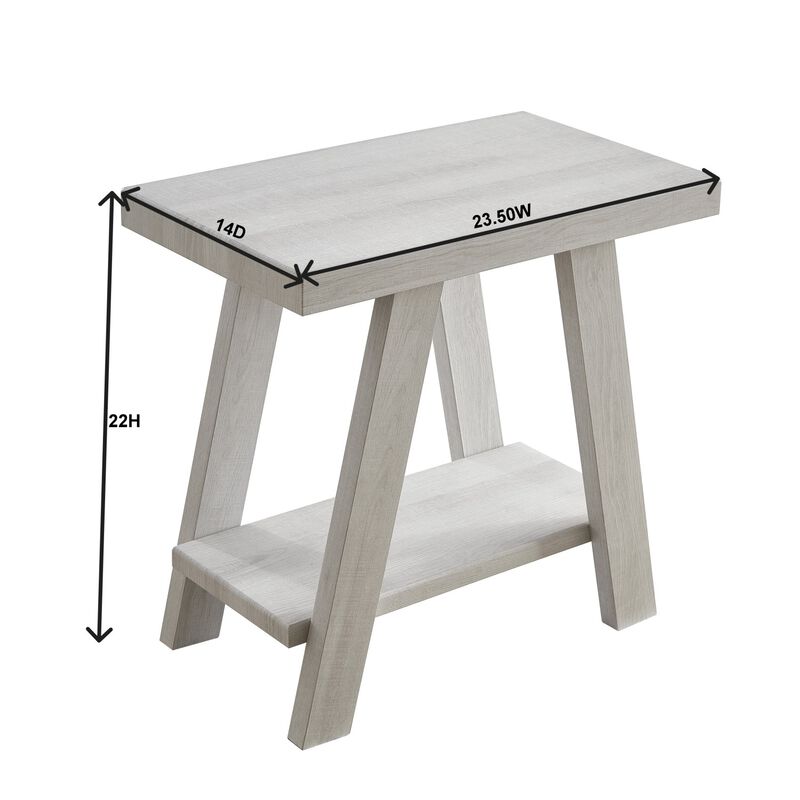 Streamdale Wood Shelf Side Table in White Finish image number 5
