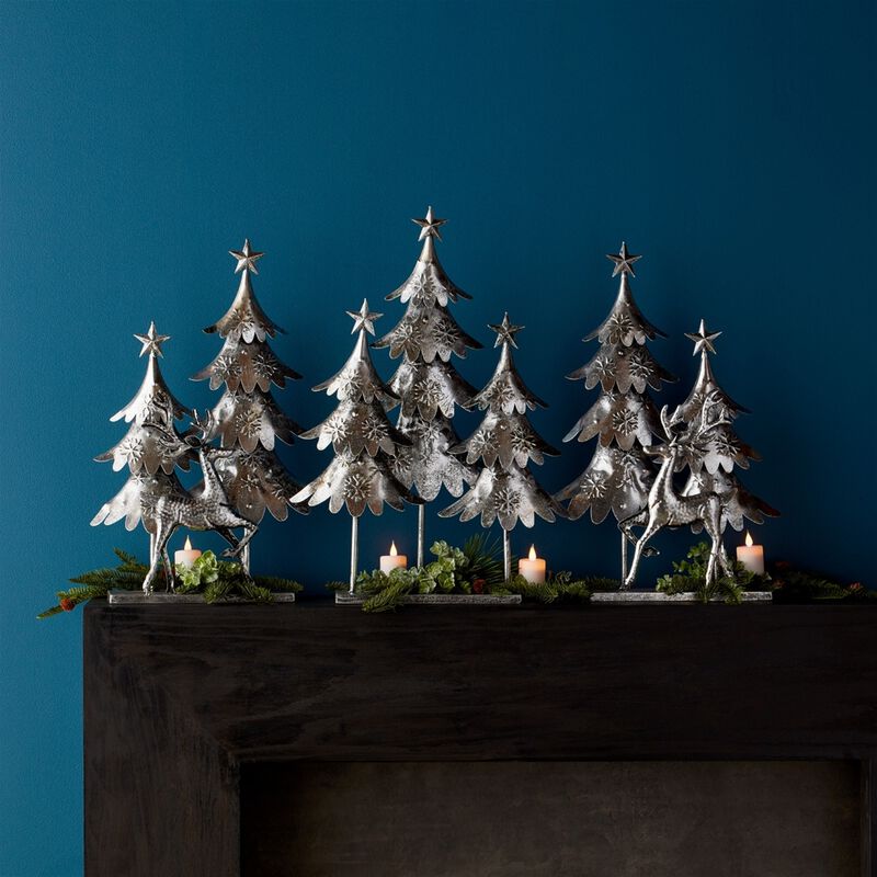 Set of 3 Trees and Deer for Elegant Seasonal Decorations