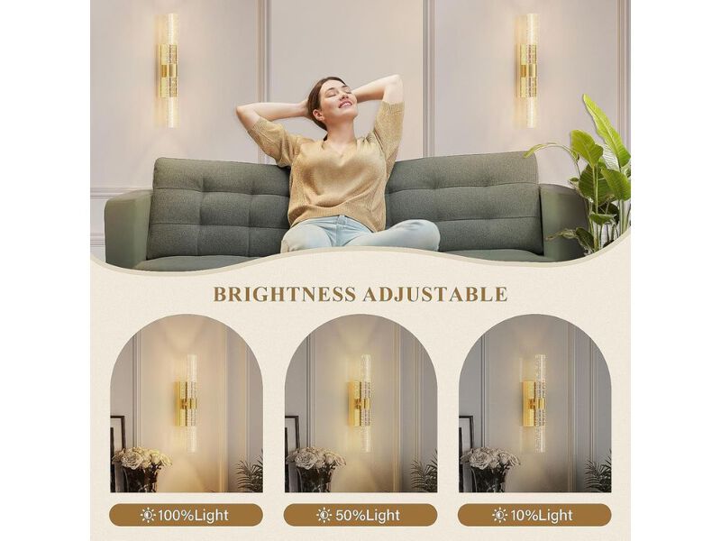 Battery Wall Sconce Set of 2 Rechargeable LED Light for Bedroom Living Room image number 1