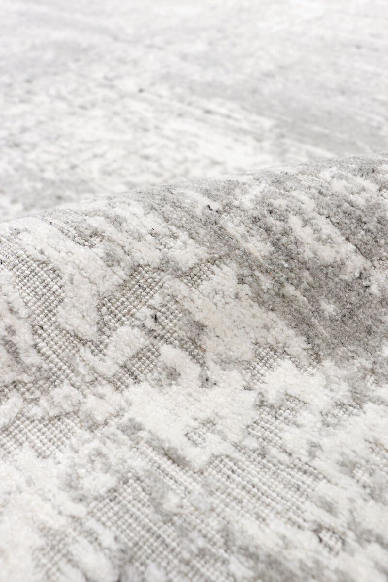 Pasargad Home Amari Hand-Loomed Bsilk & Wool Ivory Area Rug- 8' 1" X 10' 1" image number 3