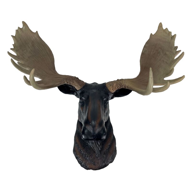 Rustic Moose Head Bust Wall Sculpture 20x23in Brown Cabin Lodge Decor image number 1