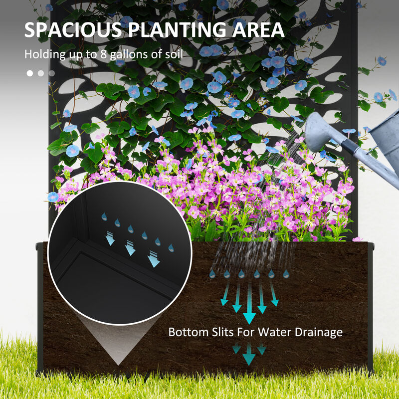 Hivvago Wall-Mountable Garden Planter with Trellis image number 3
