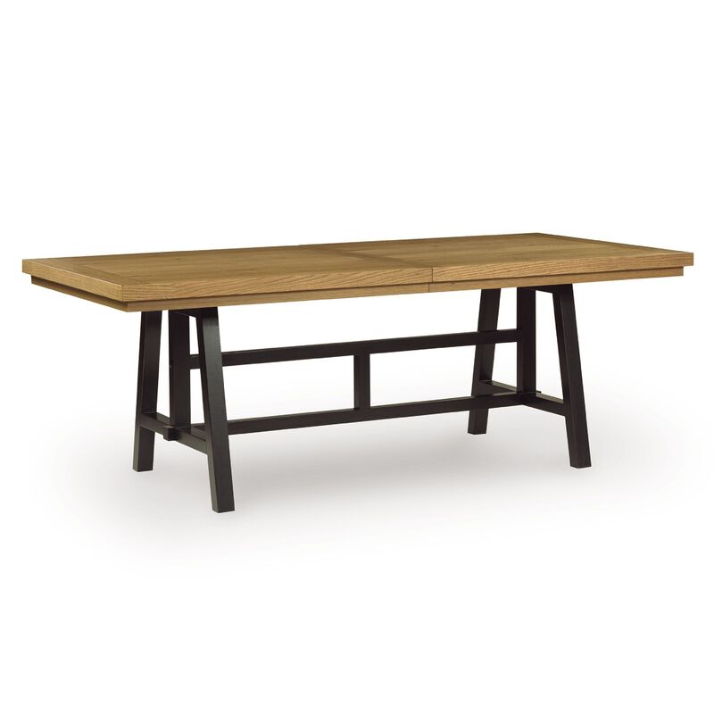 Dani Dining Table, 84-120 Inch Extendable Leafs, Oak Brown and Black image number 3