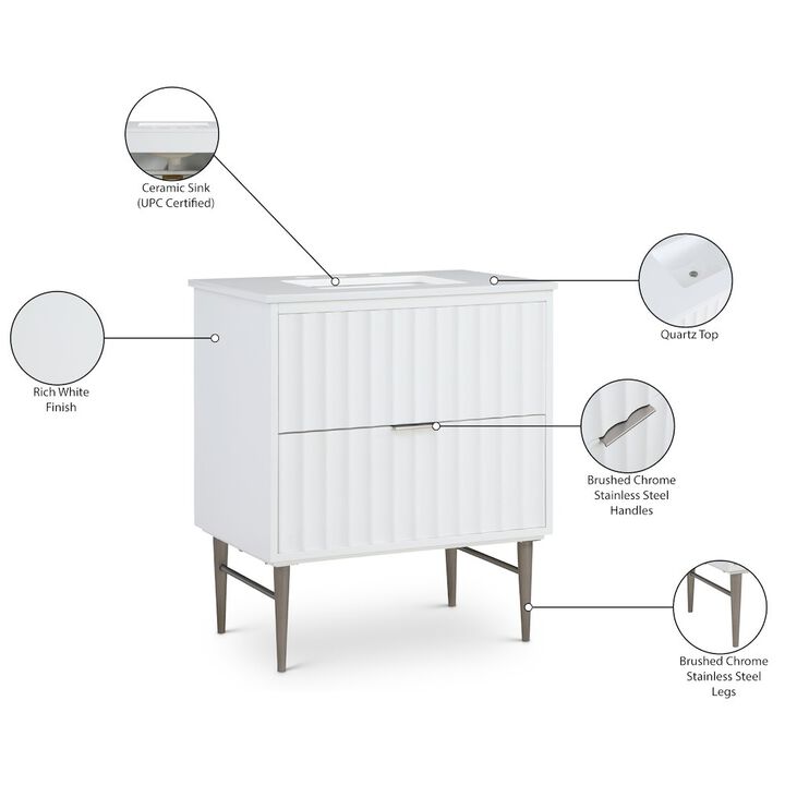 Meridian Furniture Modernist White Bathroom Vanity