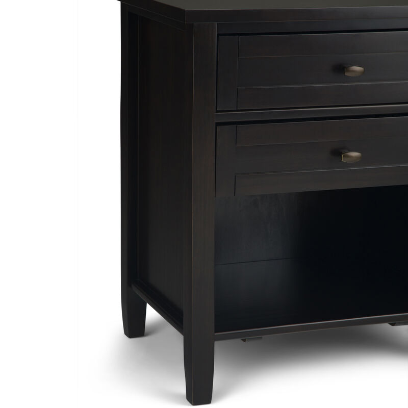 Warm Shaker SOLID WOOD 24 inch Wide Transitional Bedside Nightstand Table in Hickory Brown