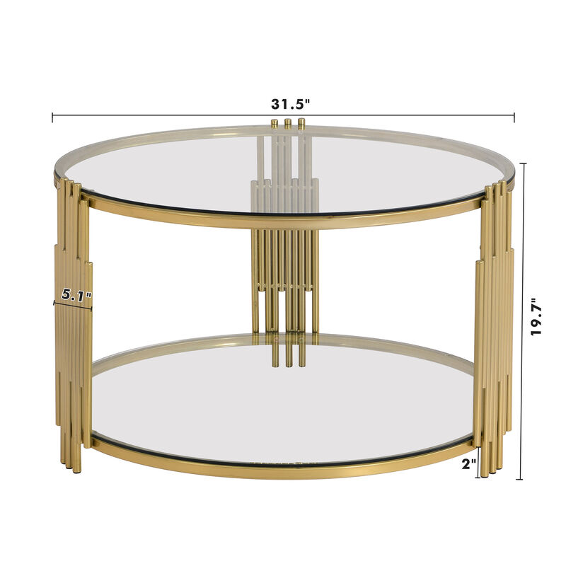 Merax Modern Glass Coffee Table
