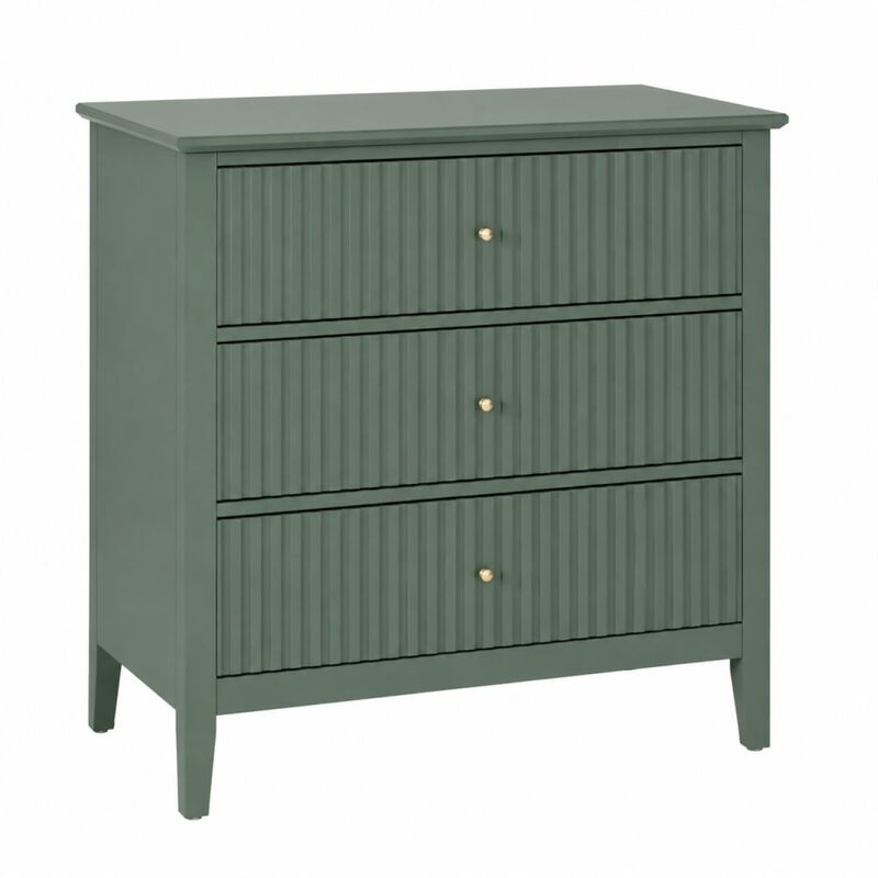 GOODSILO 32 Inch Wide Fluted 3-Drawer Nightstand Large Modern Bedroom End Table with Spacious Storage and Soft-Close Drawers image number 0