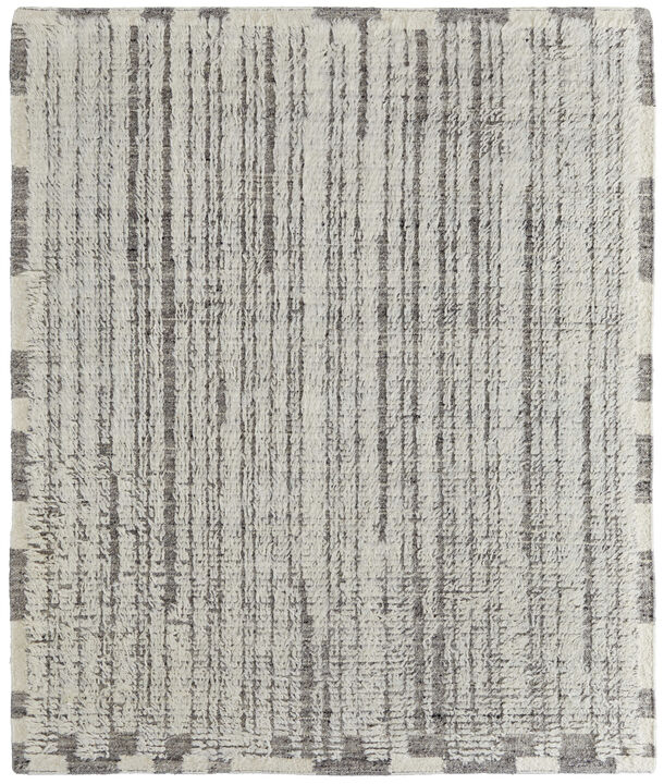 HomeRoots Wool Striped Hand Woven Area Rug