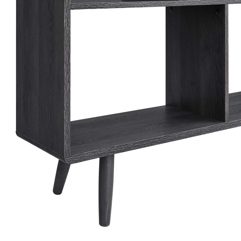 Modway EEI-2529-CHA Transmit 7 Shelf Wood Grain Bookcase, Charcoal image number 6