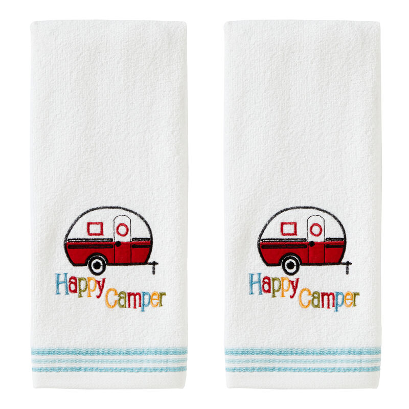 SKL Home Saturday Knight Ltd Retro Camper Hand Towel - (2-Pack) - 16x25", White