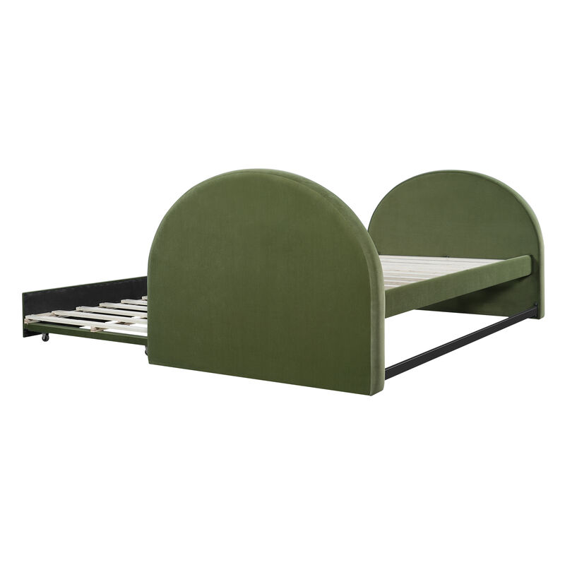 Christopher Knight Home Livia Velvet Upholstered Daybed with Pull-Out Trundle image number 4