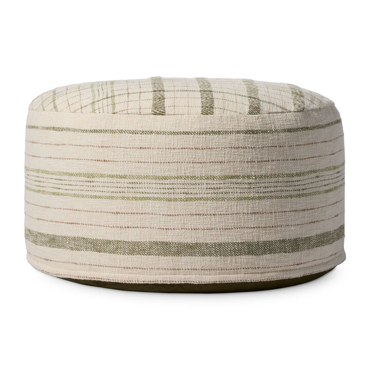 Wallace Cream 36"Wx36"Dx17"H Round Pouf