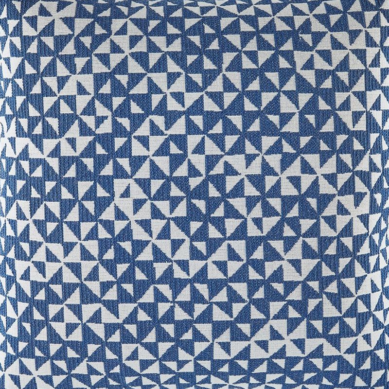 Coel 18 Inch Accent Pillow Set of 4, Indoor Outdoor Woven Geometric, Blue - Benzara