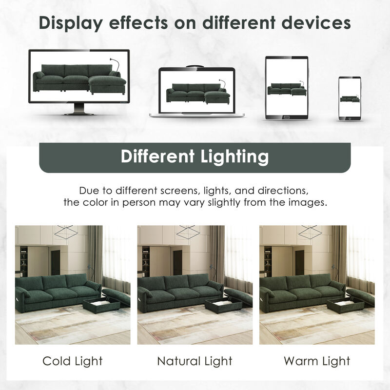 Faspil Comfy L-Shaped Sectional Sofa image number 7