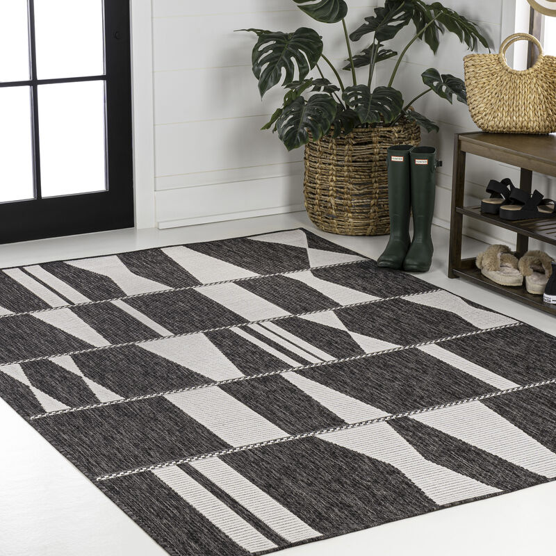 Odette Modern Geometric Abstract Two-Tone Indoor/Outdoor Area Rug