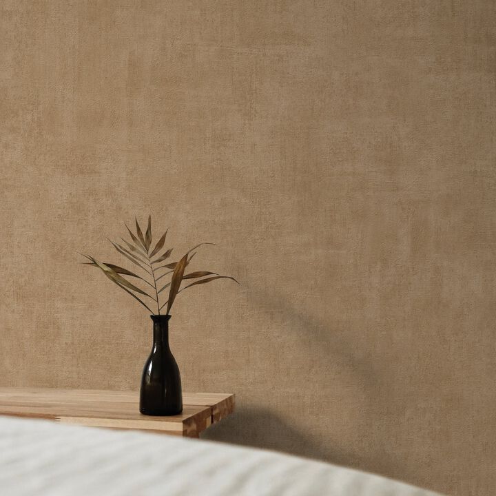 Orom II Patinated Plain Brown Wallpaper A51516