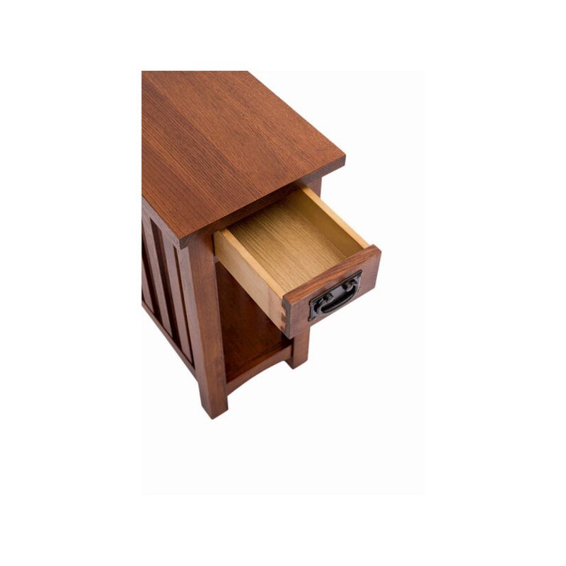 Crafters and Weavers Mission Arts & Crafts 1 Drawer Side Table Michael's Cherry