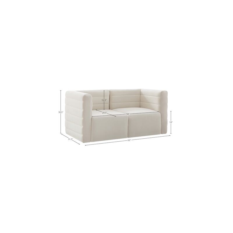 Meridian Furniture Quincy Cream Velvet Modular Sofa