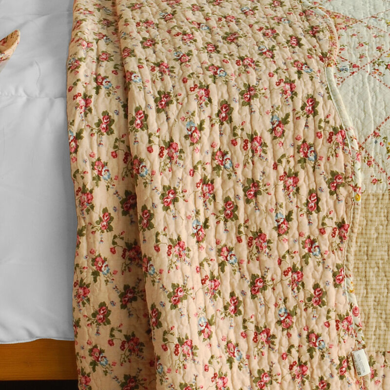 3PC Cotton Printed Quilt Set Queen Size Vermicelli Quilted Soft Bed Cover Set image number 3