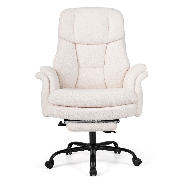 Ergonomic Cross Legged Office Chair Big and Tall with Retractable Footrest