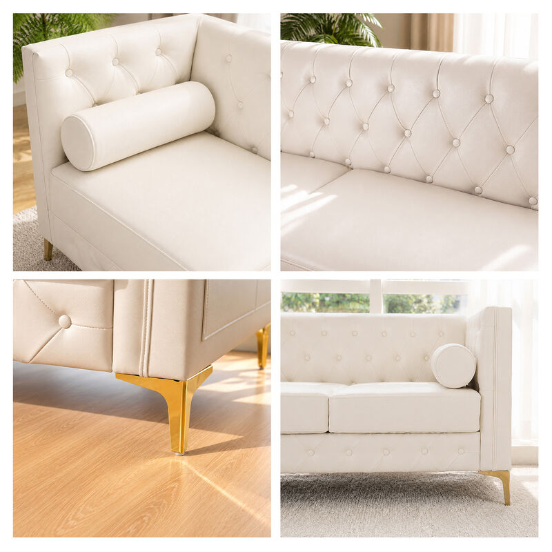 Drujep 78.5" Faux Leather Sofa image number 4