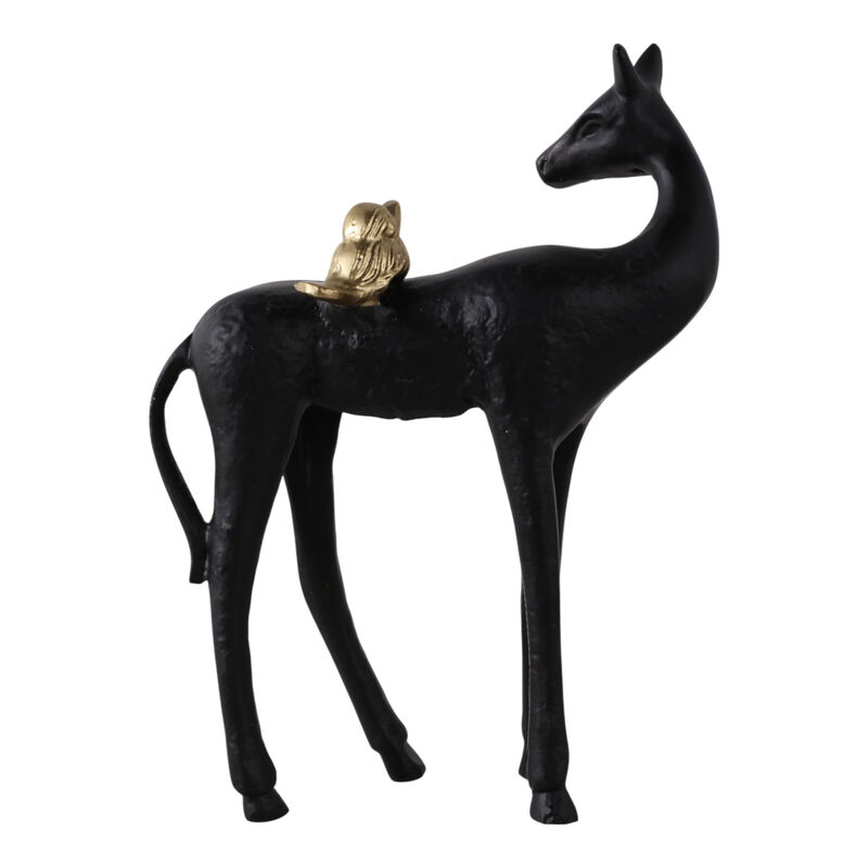 10x8" Bird Perched On Horses Back, Black/ Gold image number 3