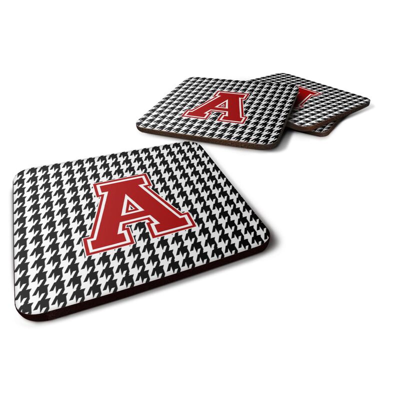 Caroline's Treasures CJ1021-AFC Letter A Monogram-Houndstooth Foam Coasters (Set of 4), 3.5 H x 3.5 W, Multicolor