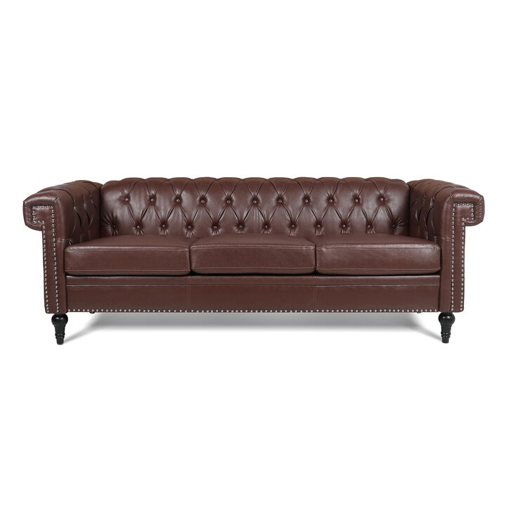 Zigda Traditional Square Arm Sofa
