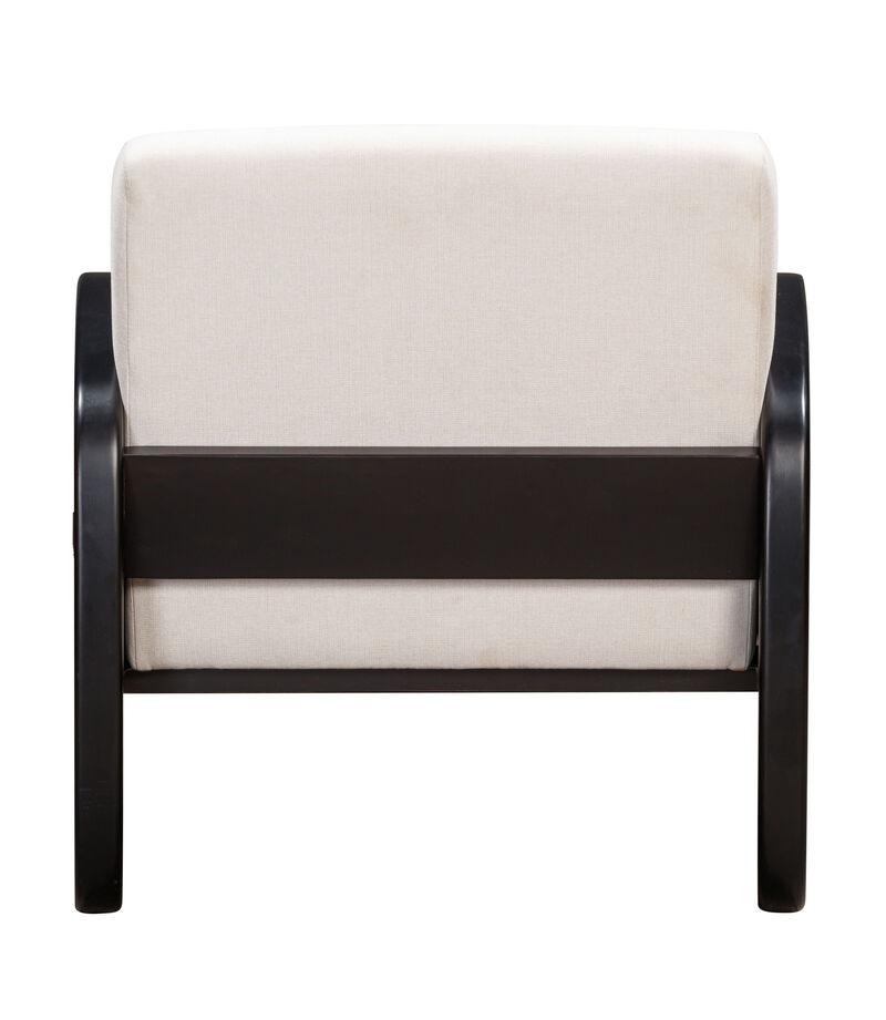 Modern Linen Upholstered Arm Chair with Solid Wood Frame for Living Room