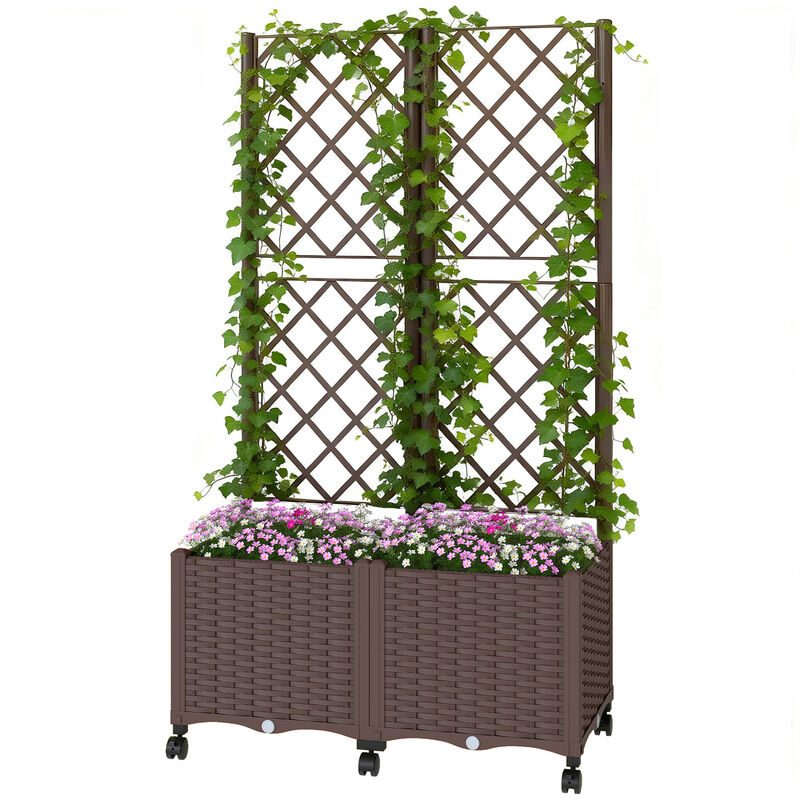 Hivvago Mobile Self-Watering Raised Planter with Trellis image number 0
