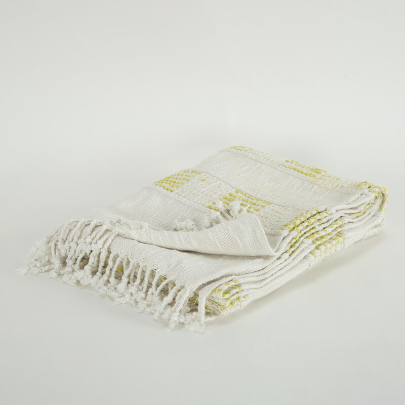 Yellow/Natural 50" x 60" Throw Blanket