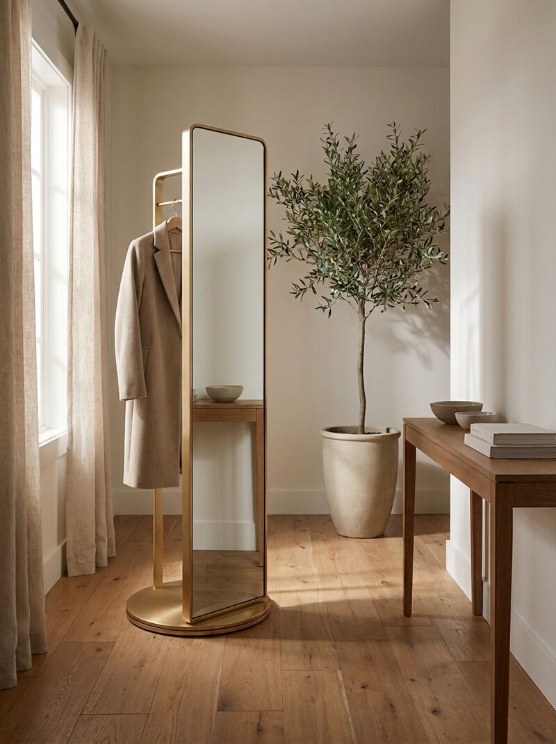 Novo Floor Mirror with coatrack image number 1