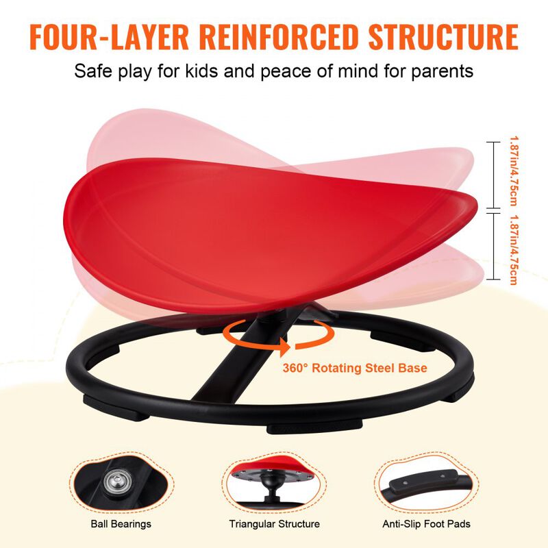 Kids Swivel Chair 220 LBS Capacity Sensory Spinning Seat with Base image number 5