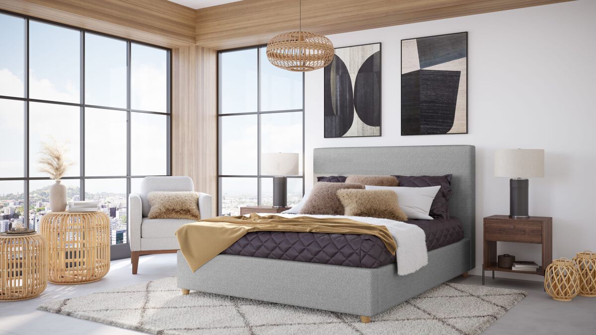 Olivia Queen Bed in Pewter