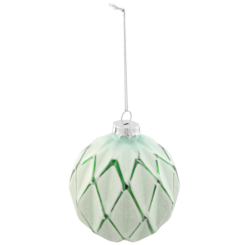 4ct Emerald Green and White Matte Christmas Ball Ornaments 4" (100mm) image number 3