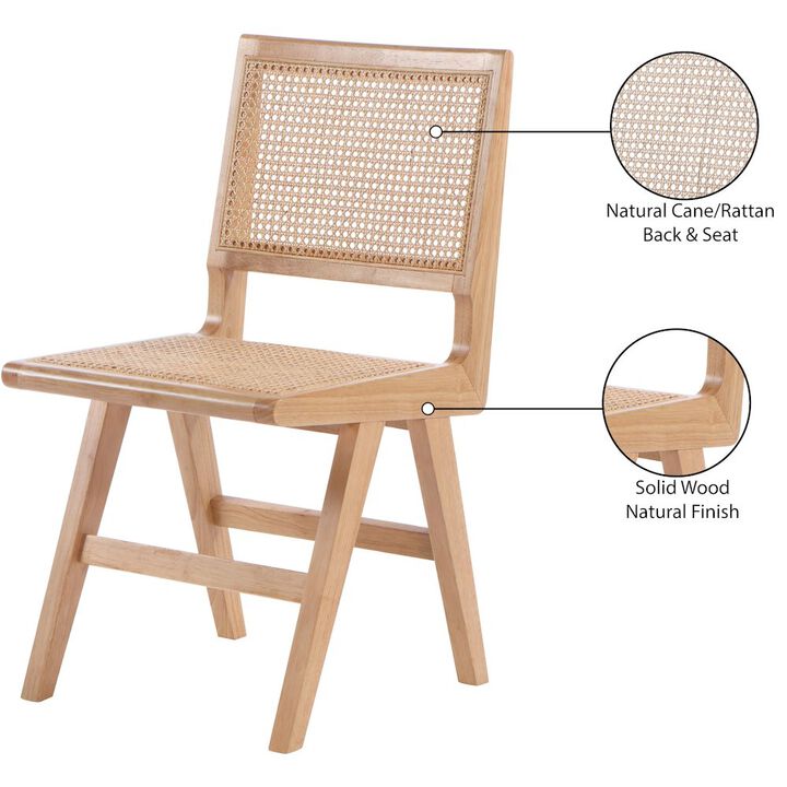 Meridian Furniture Preston Natural Wood Dining Side Chair, Set of 2