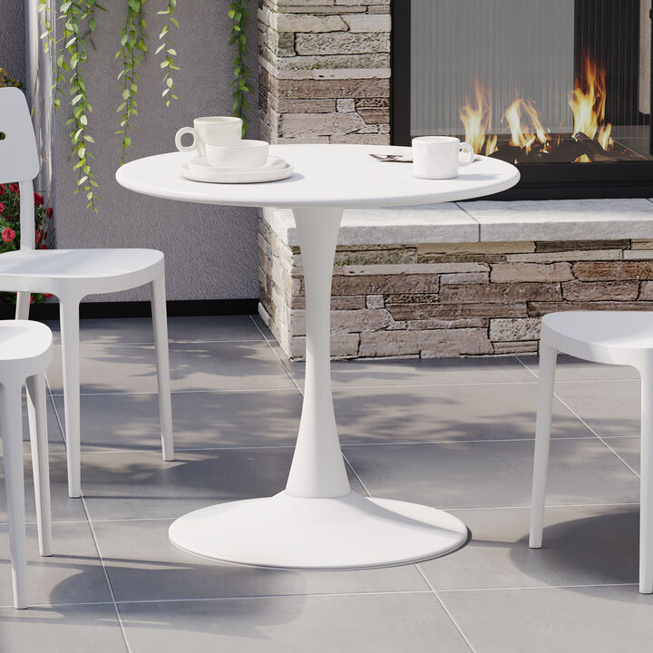 WestinTrends 31.5" Round Outdoor Indoor Metal Cocktail Dining Table