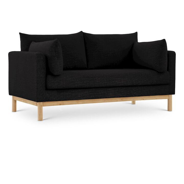 Meridian Furniture Langham Black Linen Textured Fabric Loveseat