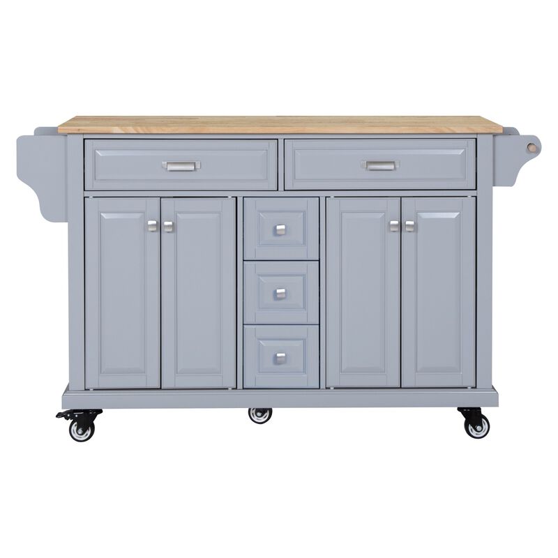 Streamdale Cambridge Natural Wood Top Kitchen Island with Storage image number 2