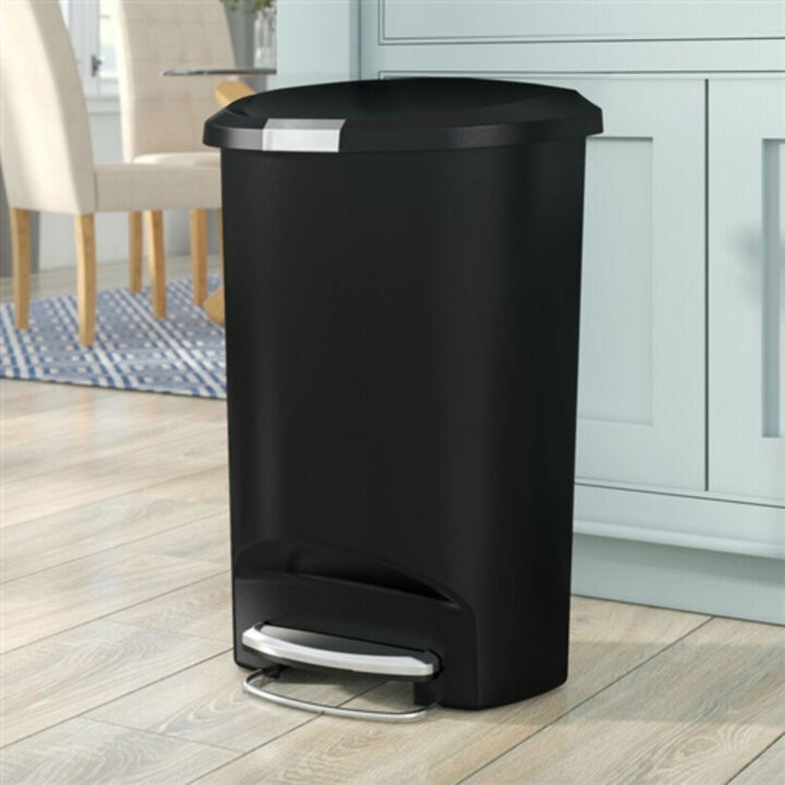 Kitchen Trash Can – 13-Gallon Capacity with Foot Pedal Step Lid for Convenient Waste Disposal